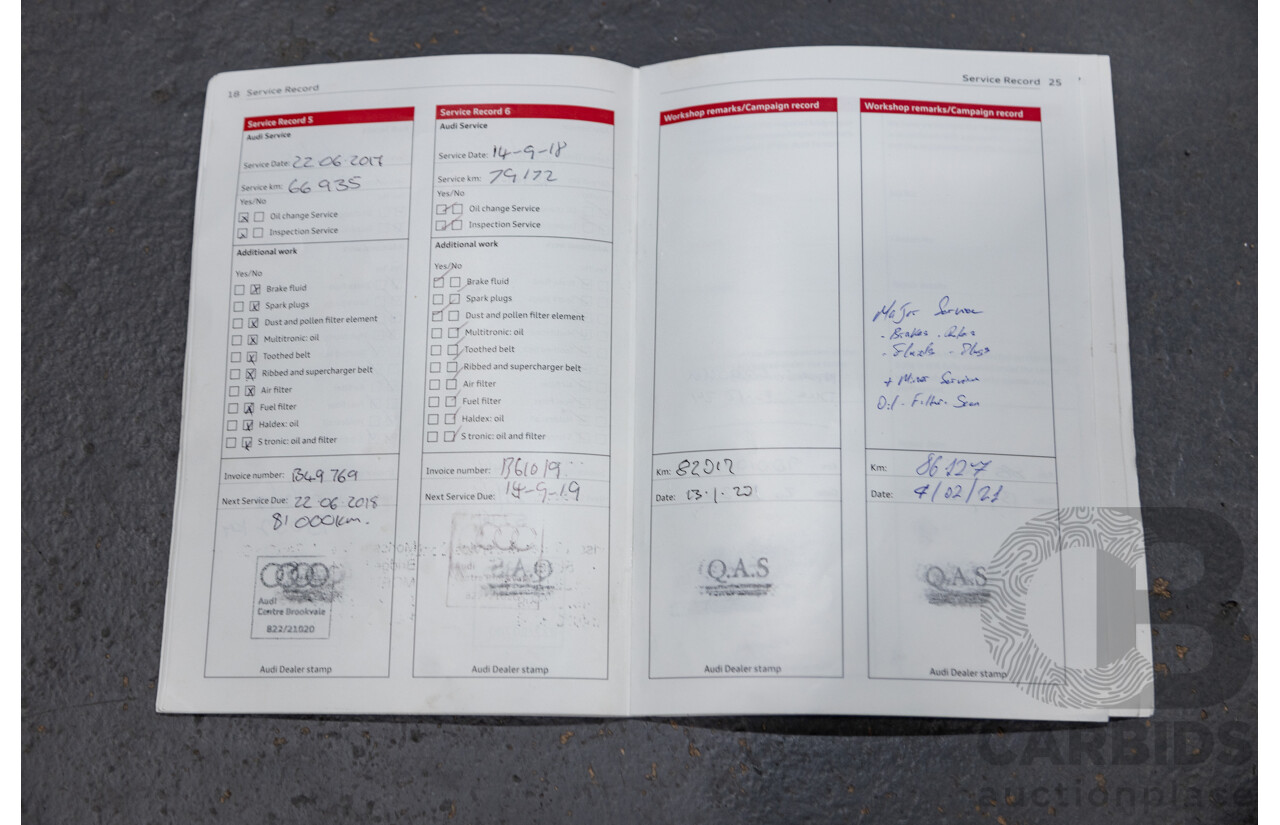 1/2014 Audi S3 Sportback 2.0 TFSI Quattro (AWD) 8V MY14 5d Hatchback Estorial Blue Metallic Turbo 2.0L