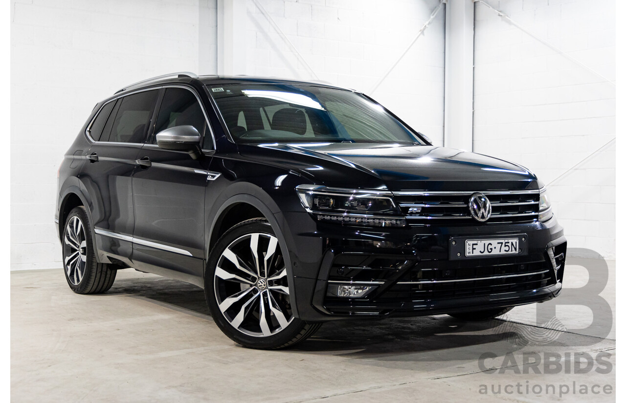 09/2018 Volkswagen Tiguan R-Line ALLSPACE 162 TSI HIGHLINE (AWD) 5NA MY18 4D Wagon Deep Black Pearl Turbo 2.0L - 7 Seater