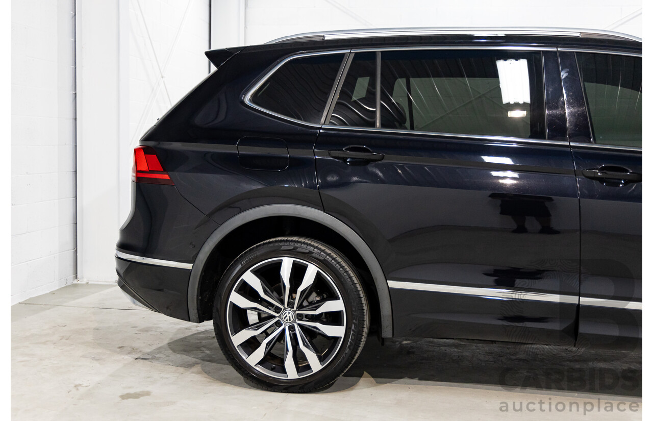 09/2018 Volkswagen Tiguan R-Line ALLSPACE 162 TSI HIGHLINE (AWD) 5NA MY18 4D Wagon Deep Black Pearl Turbo 2.0L - 7 Seater