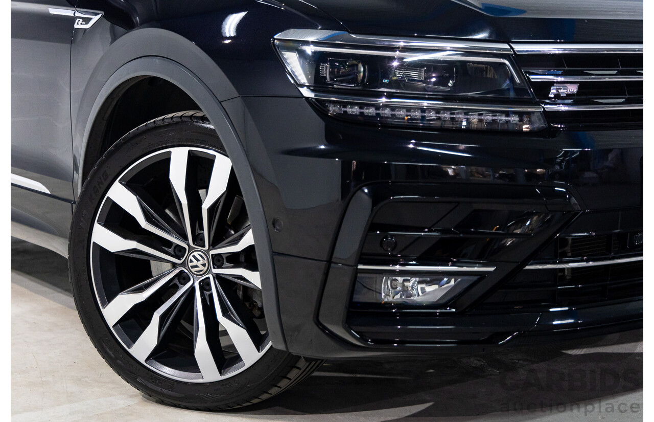 09/2018 Volkswagen Tiguan R-Line ALLSPACE 162 TSI HIGHLINE (AWD) 5NA MY18 4D Wagon Deep Black Pearl Turbo 2.0L - 7 Seater