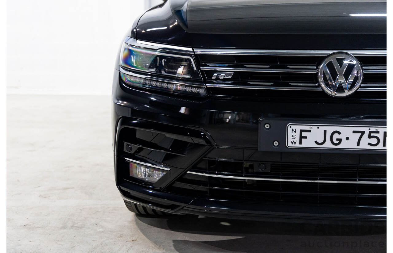 09/2018 Volkswagen Tiguan R-Line ALLSPACE 162 TSI HIGHLINE (AWD) 5NA MY18 4D Wagon Deep Black Pearl Turbo 2.0L - 7 Seater