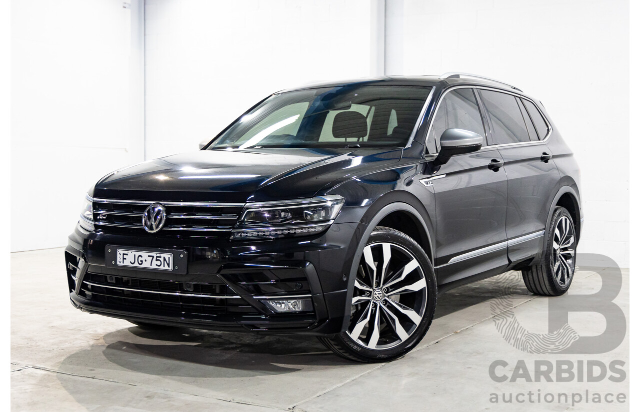 09/2018 Volkswagen Tiguan R-Line ALLSPACE 162 TSI HIGHLINE (AWD) 5NA MY18 4D Wagon Deep Black Pearl Turbo 2.0L - 7 Seater