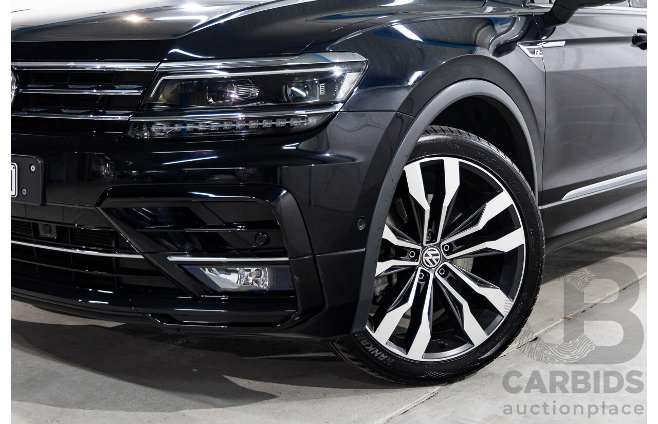 09/2018 Volkswagen Tiguan R-Line ALLSPACE 162 TSI HIGHLINE (AWD) 5NA MY18 4D Wagon Deep Black Pearl Turbo 2.0L - 7 Seater