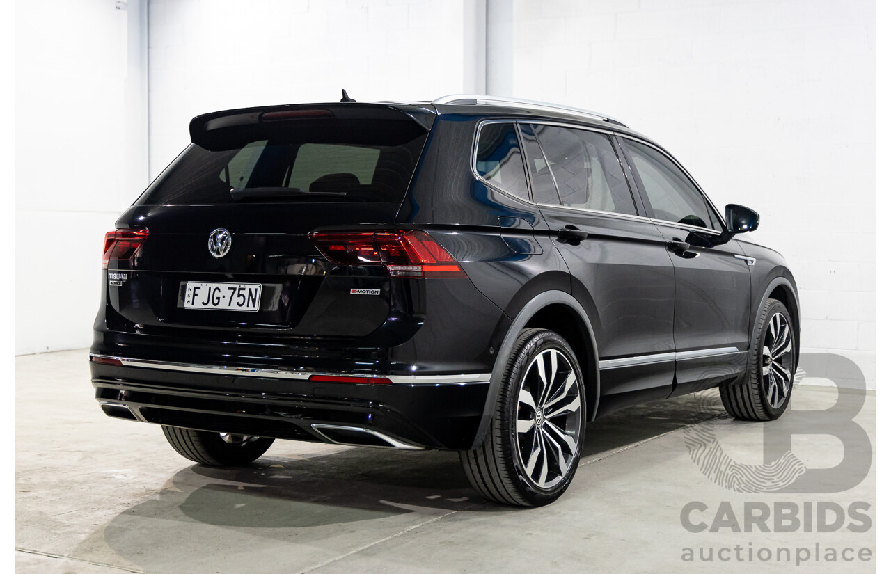 09/2018 Volkswagen Tiguan R-Line ALLSPACE 162 TSI HIGHLINE (AWD) 5NA MY18 4D Wagon Deep Black Pearl Turbo 2.0L - 7 Seater