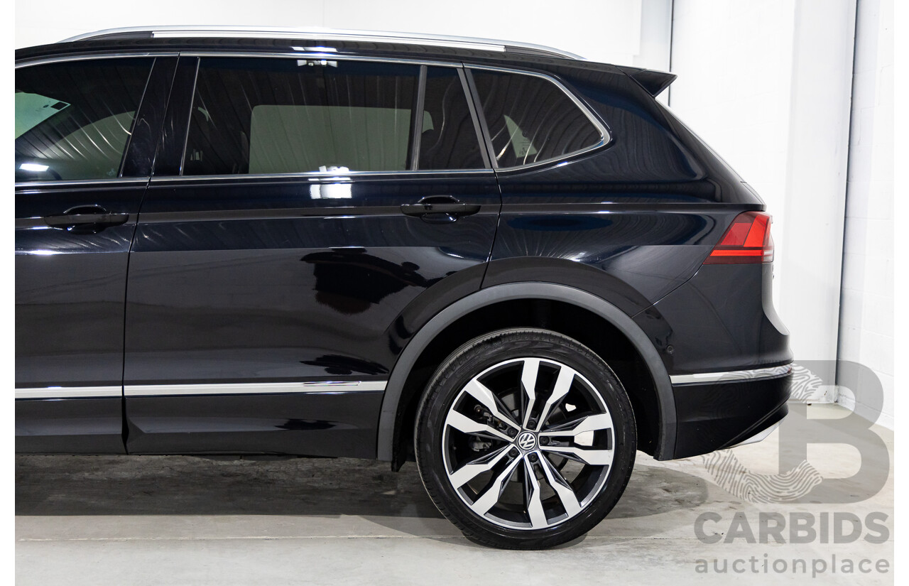 09/2018 Volkswagen Tiguan R-Line ALLSPACE 162 TSI HIGHLINE (AWD) 5NA MY18 4D Wagon Deep Black Pearl Turbo 2.0L - 7 Seater