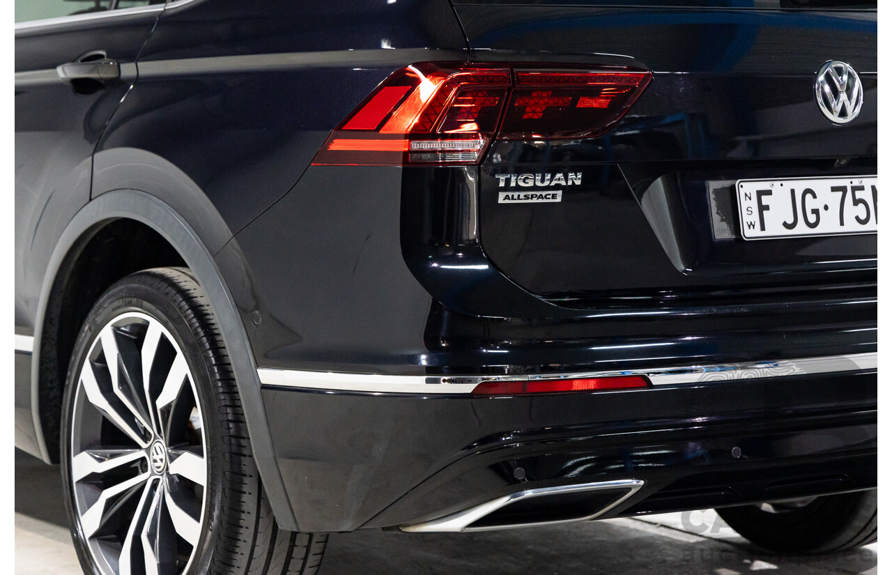 09/2018 Volkswagen Tiguan R-Line ALLSPACE 162 TSI HIGHLINE (AWD) 5NA MY18 4D Wagon Deep Black Pearl Turbo 2.0L - 7 Seater