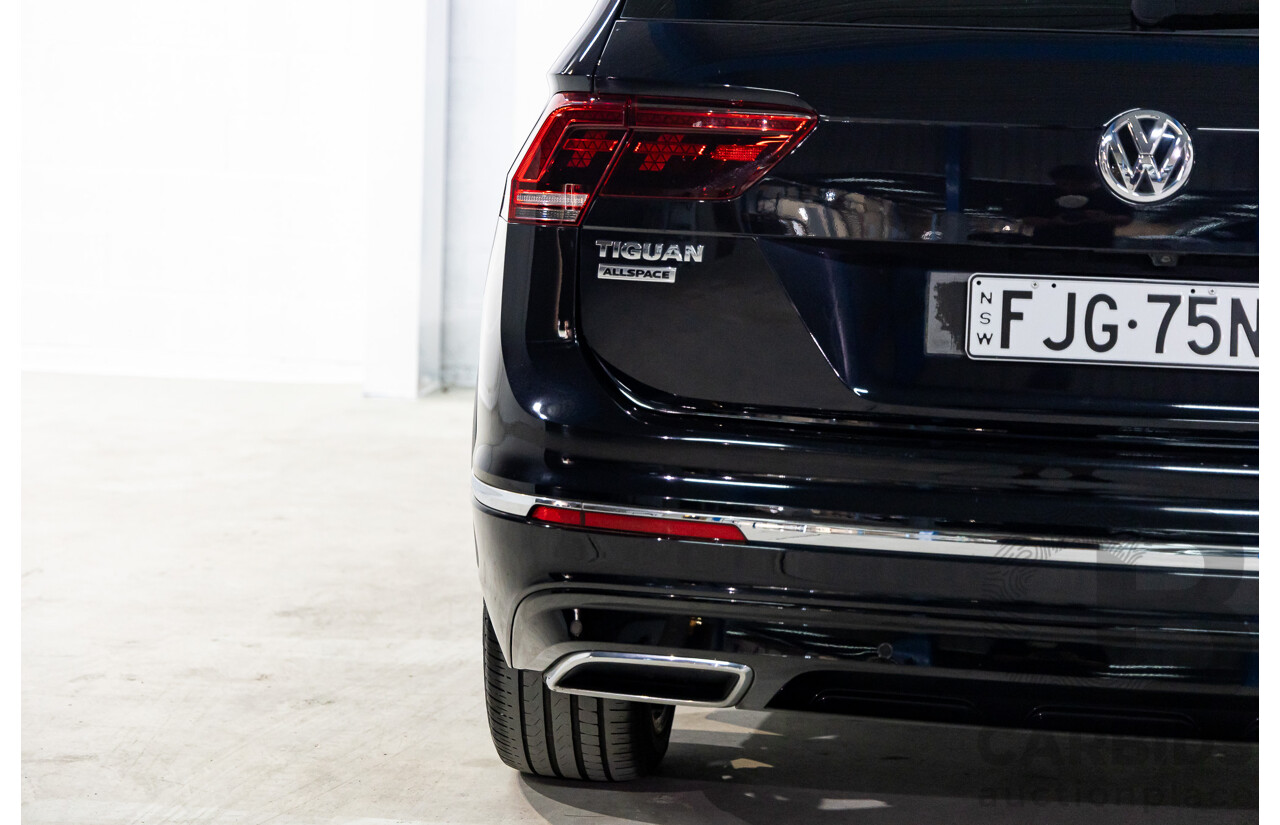 09/2018 Volkswagen Tiguan R-Line ALLSPACE 162 TSI HIGHLINE (AWD) 5NA MY18 4D Wagon Deep Black Pearl Turbo 2.0L - 7 Seater