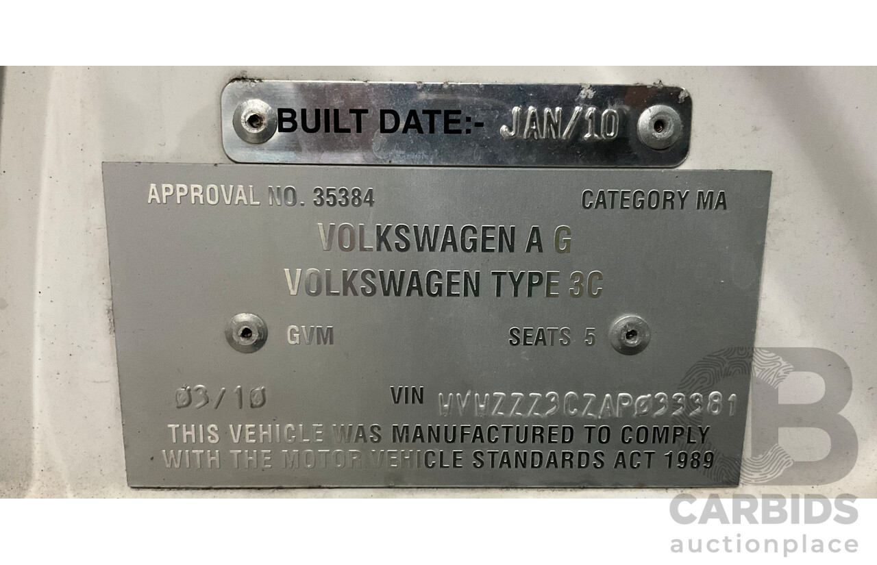 03/2010 Volkswagen Passat 118 TSI 3C MY10.5 4d Sedan Candy White Turbo 1.8L