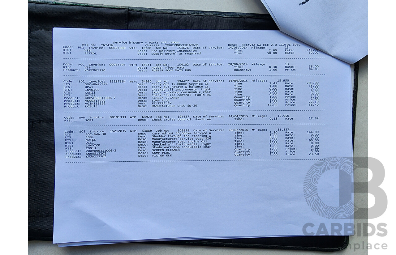 5/2014 Skoda Octavia 110 TDI Elegance NE 4d Wagon Red 2.0L