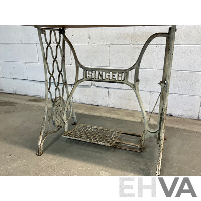Cast Iron Singer Treadle Base Occasional Table