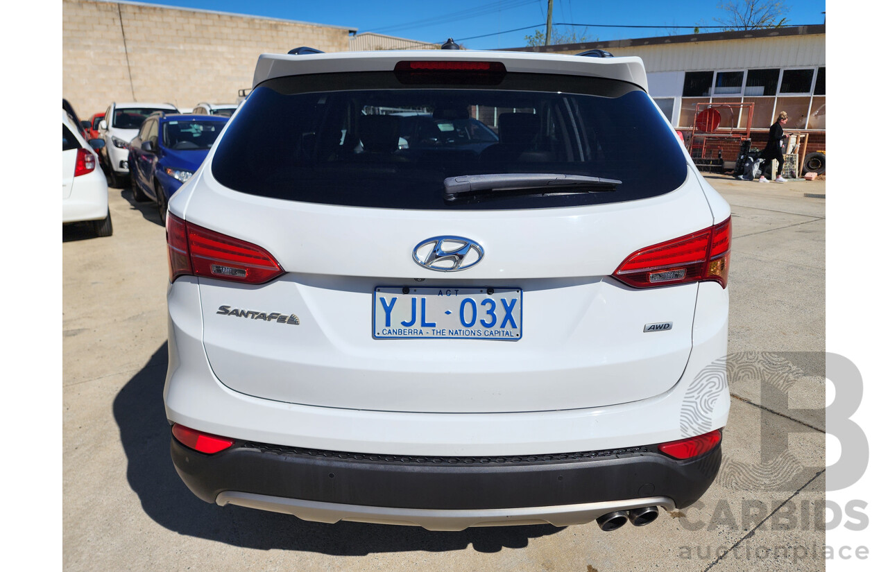 2/2013 Hyundai Santa Fe Highlander CRDi (4x4) DM 4d Wagon White 2.2L