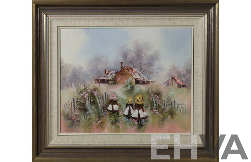 Marcia Kirby, (20th Century), Little Country School, Oil on Canvas Panel, 60 x 70 cm (frame)