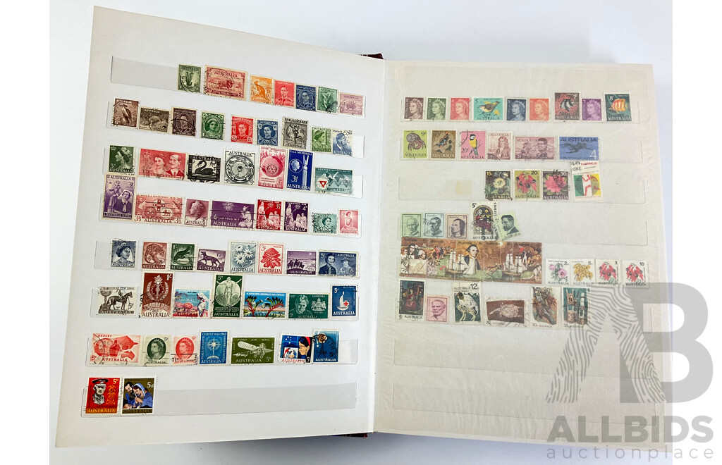 Album of Australian Used Stamps Including Predecimal, Examples Spanning 1930 to 1991