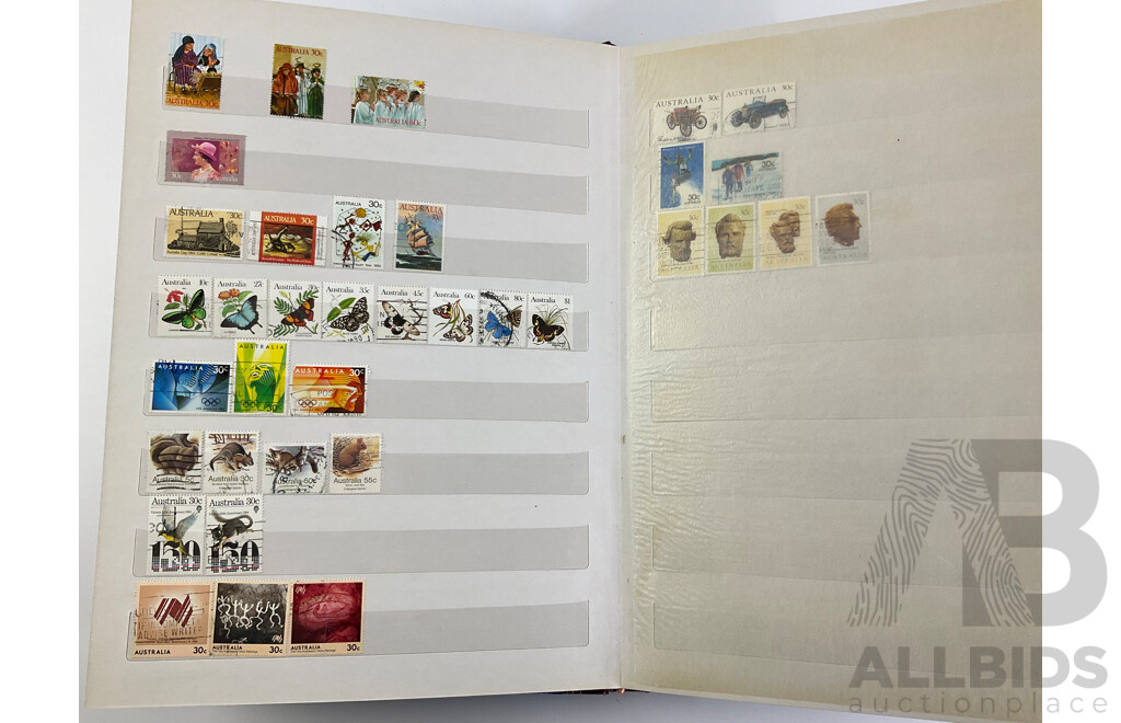 Album of Australian Used Stamps Including Predecimal, Examples Spanning 1930 to 1991