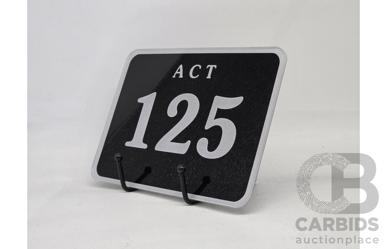 ACT 3-Digit Numerical Motor Vehicle Number Plate - 125