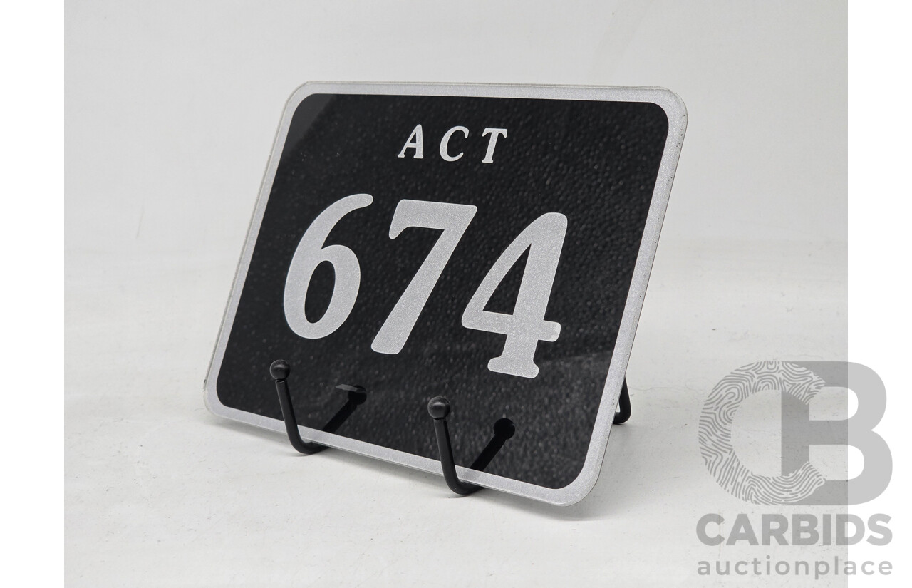 ACT 3 - Digit Motor Vehicle Number Plate - 674