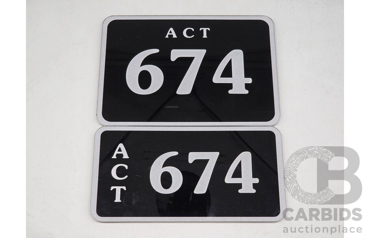 ACT 3 - Digit Motor Vehicle Number Plate - 674