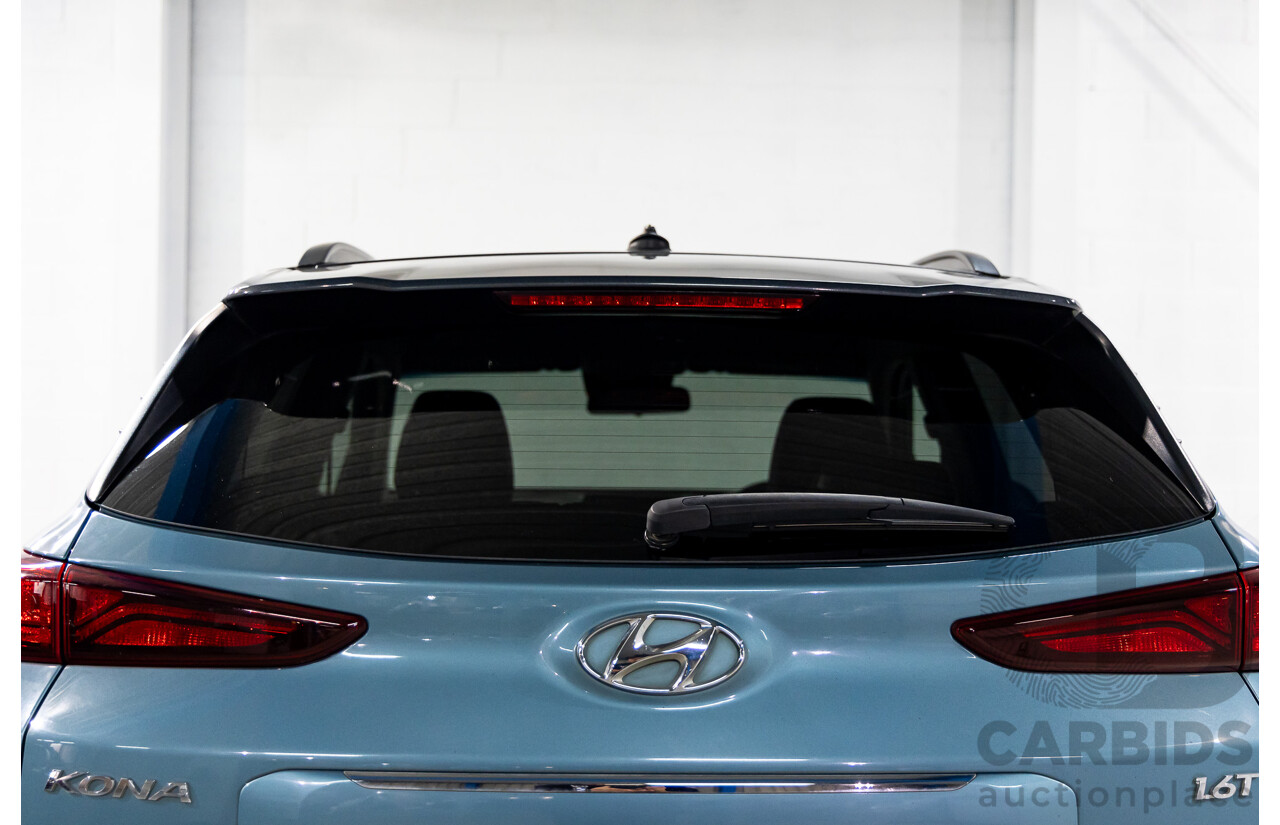 01/2018 Hyundai Kona ELITE (AWD) AWD OS 4D Wagon Ceramic Blue Metallic Turbo 1.6L