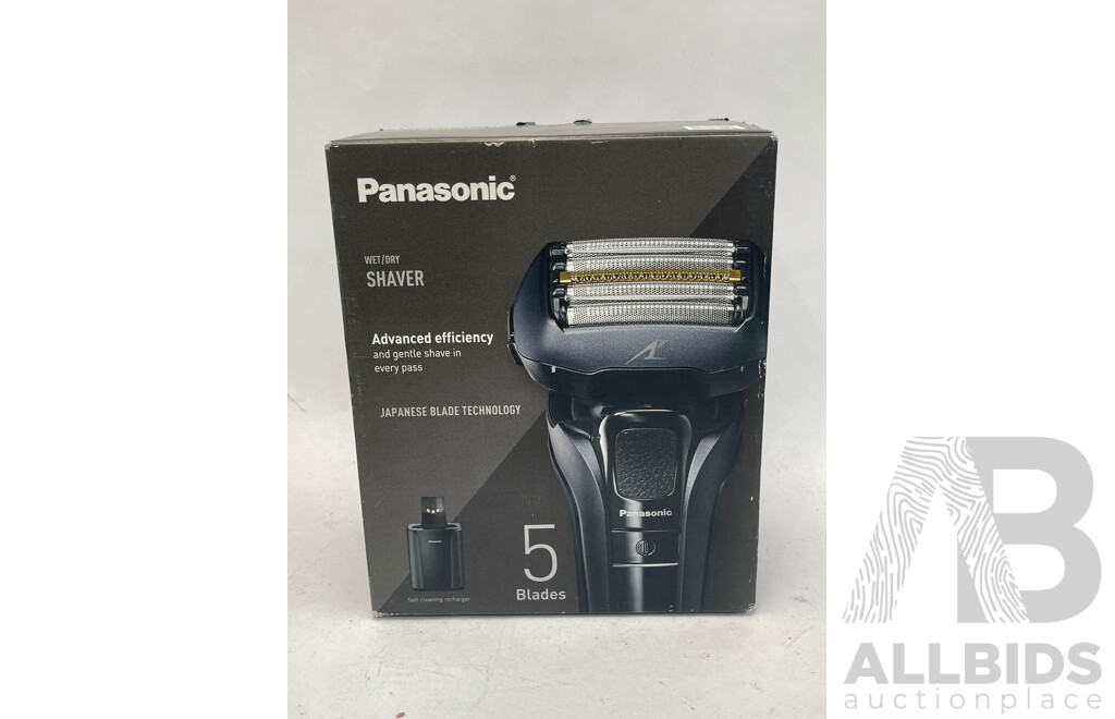 Panasonic 5-Blade Wet & Dry Electric Shaver with Beard Sensor & Clean & Charge Station - Brand New - RRP $699