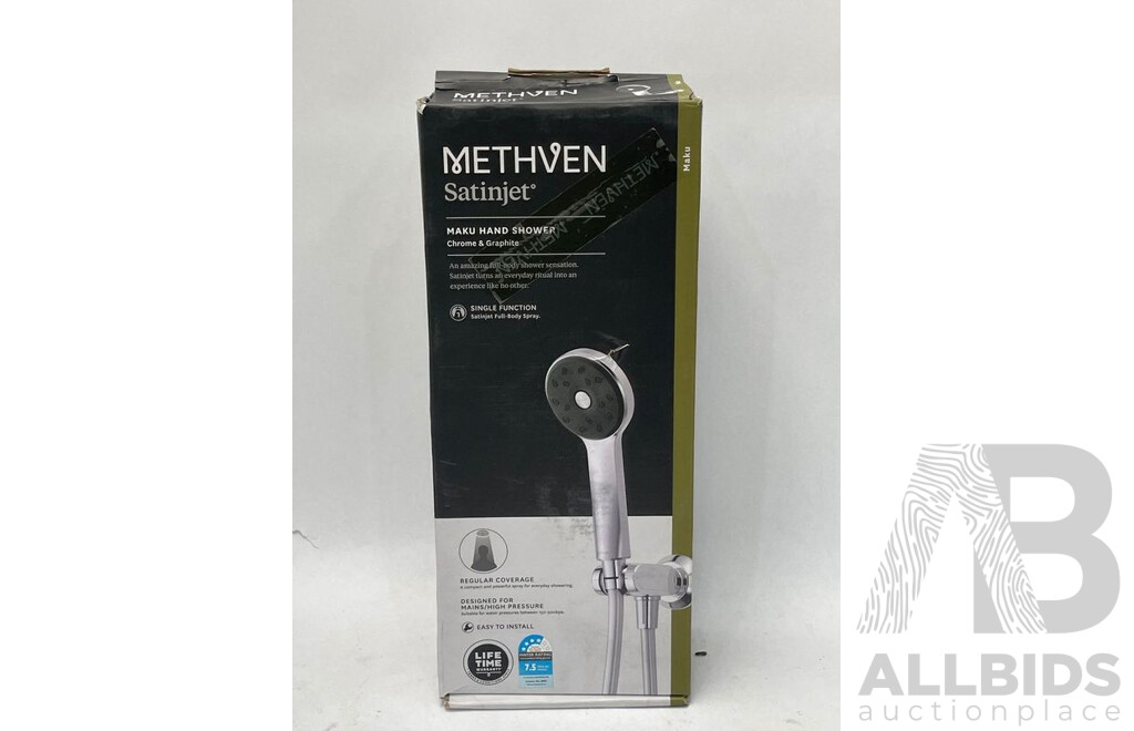 Methven Maku Satinjet Handset WELS 3 Star 9L/min - Brand New - RRP $162