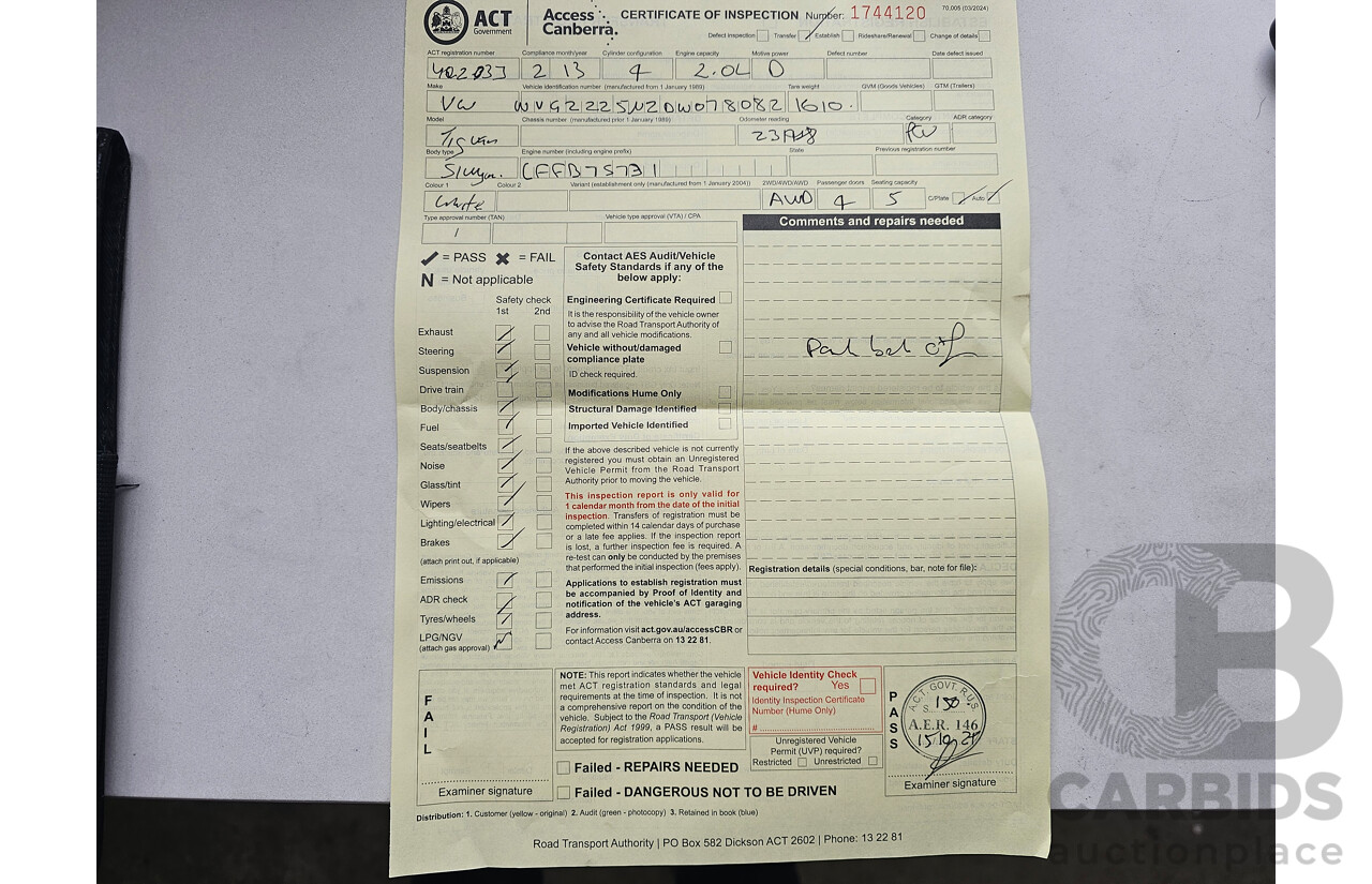 4/2013 Volkswagen Tiguan 103 TDI 5NC MY13 4d Wagon White 2.0L