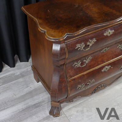 Reproduction Bombe Style Chest of Three Drawers