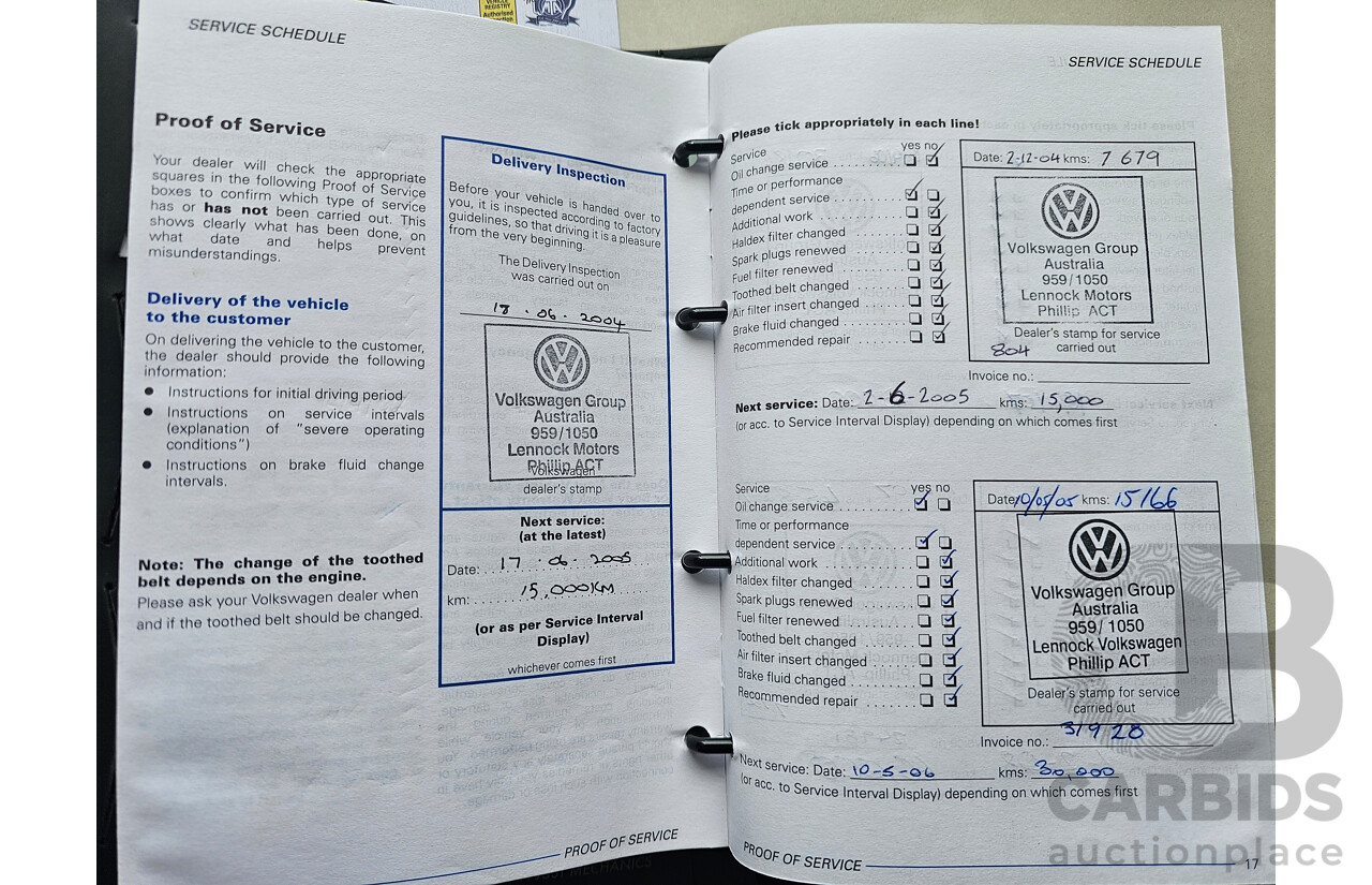 4/2004 Volkswagen Golf 2.0 Generation  5d Hatchback Silver 2.0L