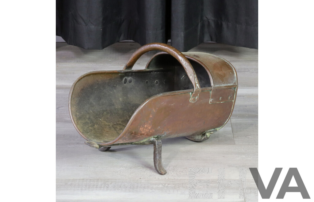 Vintage Copper Coal Scuttle