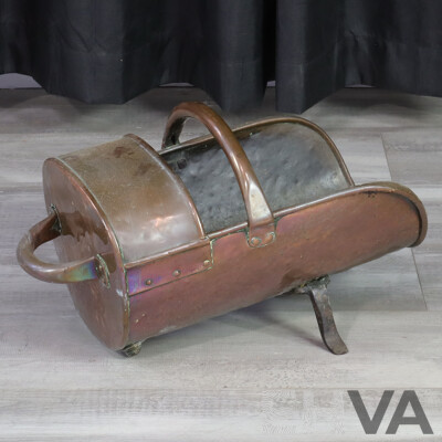 Vintage Copper Coal Scuttle