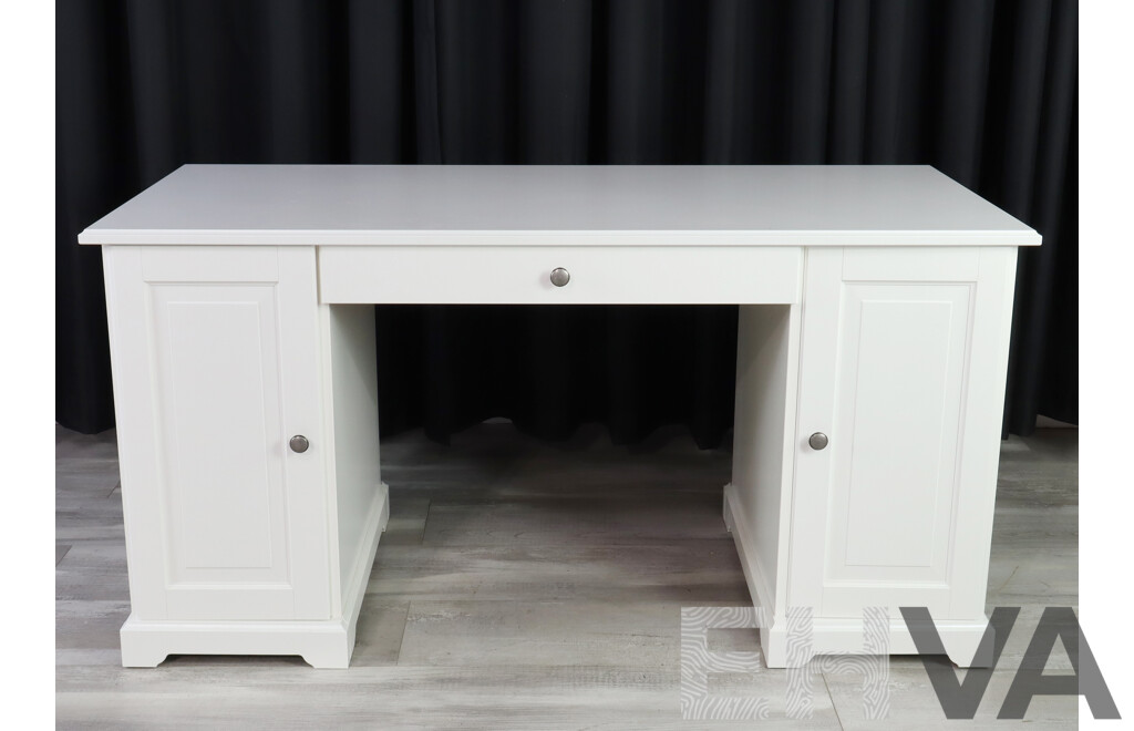 Modern Painted Twin Pedestal Desk