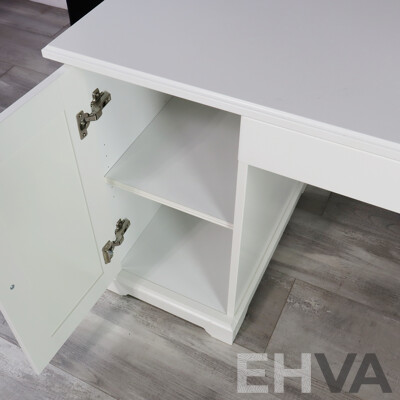 Modern Painted Twin Pedestal Desk