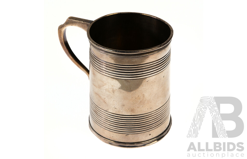 Antique English Sterling Silver Victorian Tankard, London 1875,  Weight 123Gm