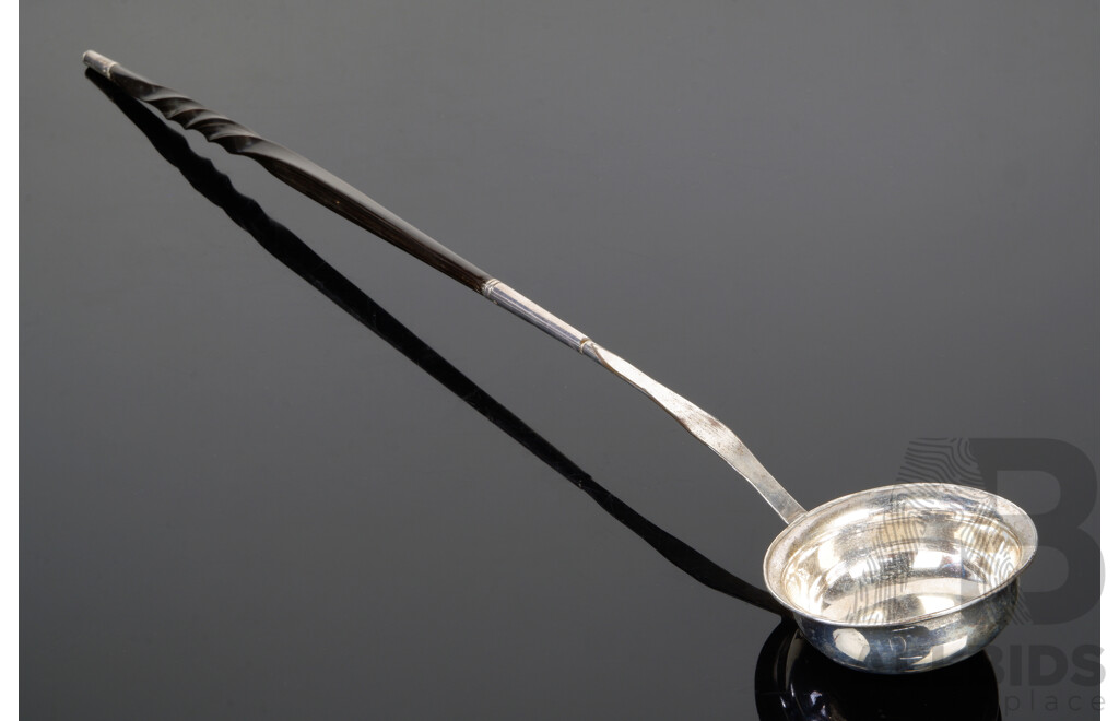 Antique Old Sheffield Silver Plate Toddy Ladle with Baleen Twist Handle