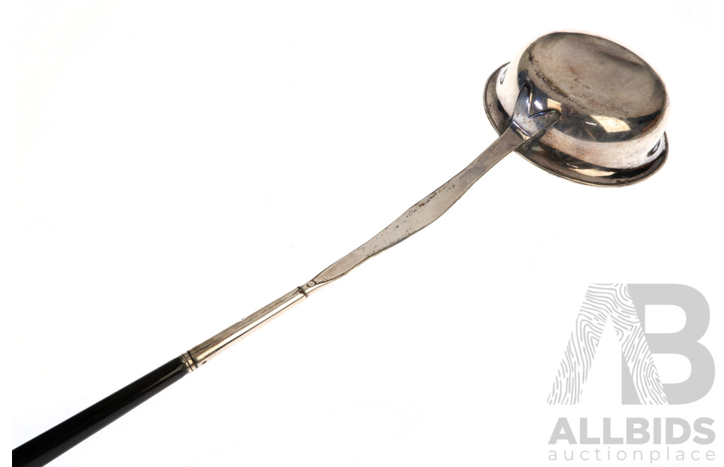 Antique Old Sheffield Silver Plate Toddy Ladle with Baleen Twist Handle