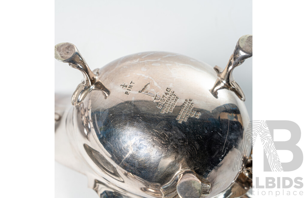 Collection Early Silver Plate Including Old Sheffield Plate Snuffer and Tray, Pair Silver Plate Netherlands Servers and Muffin Tongs, Two Walker & Hall Silver Plate Gravy Boats and More