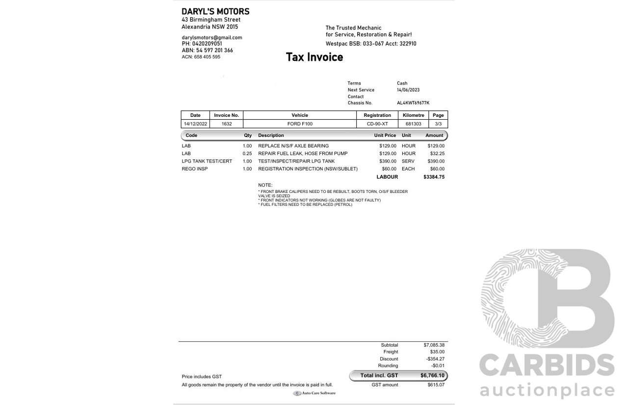 1/1979 Ford F100 Custom (4x4) Utility Tangerine Orange V8 5.8L
