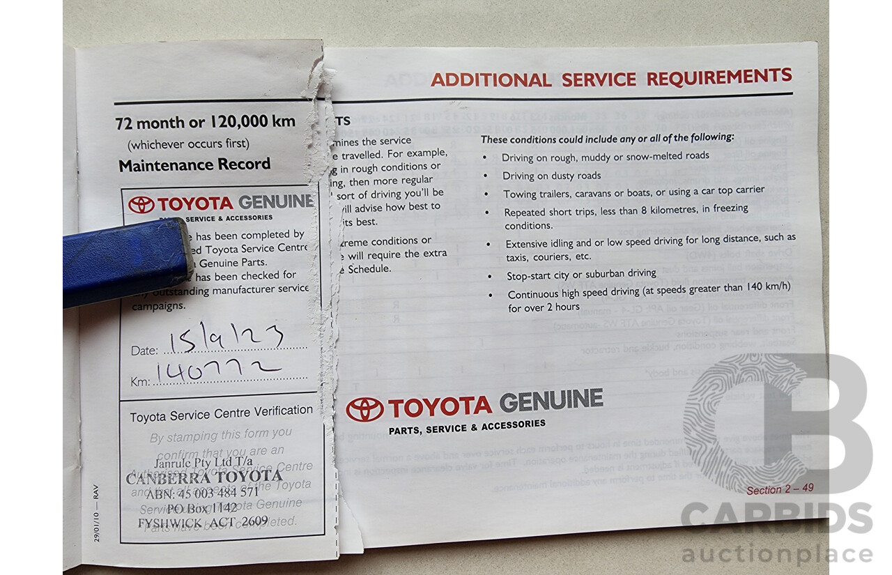 4/2010 Toyota Rav4 CV (4x4) ACA33R 08 UPGRADE 4d Wagon Silver Or Chrome 2.4L