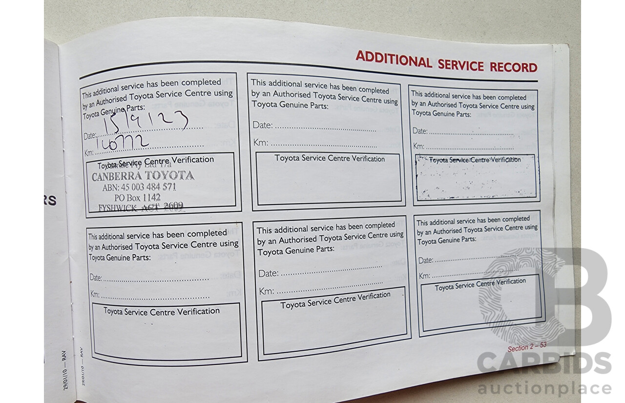 4/2010 Toyota Rav4 CV (4x4) ACA33R 08 UPGRADE 4d Wagon Silver Or Chrome 2.4L