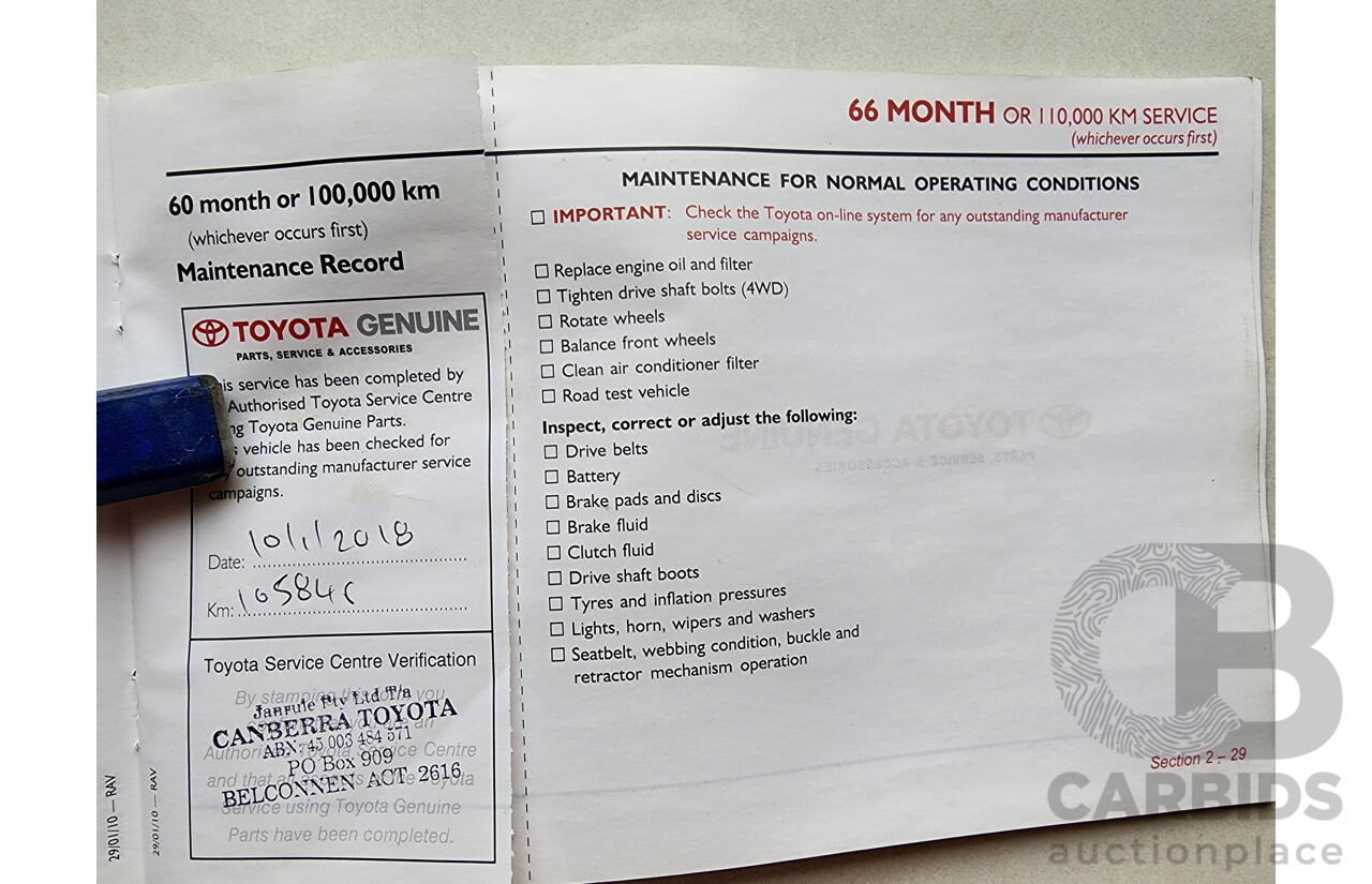 4/2010 Toyota Rav4 CV (4x4) ACA33R 08 UPGRADE 4d Wagon Silver Or Chrome 2.4L