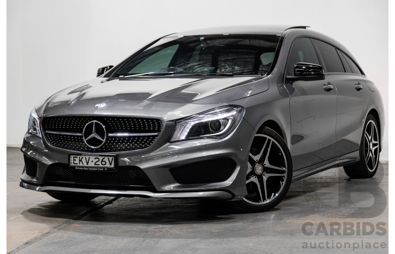 2/2016 Mercedes Benz CLA200 Shooting Brake AMG Pack 117 4d Wagon Mountain Grey Metallic Turbo 1.6L