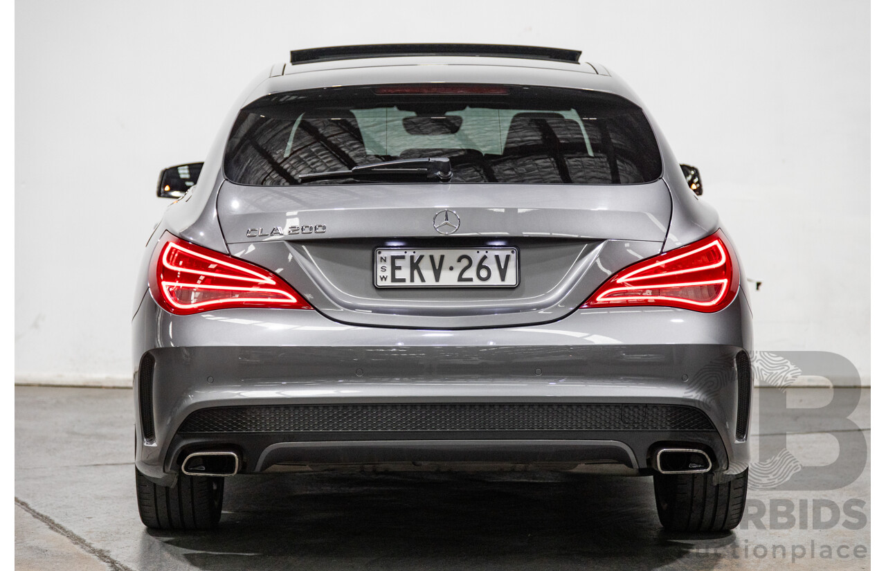 2/2016 Mercedes Benz CLA200 Shooting Brake AMG Pack 117 4d Wagon Mountain Grey Metallic Turbo 1.6L