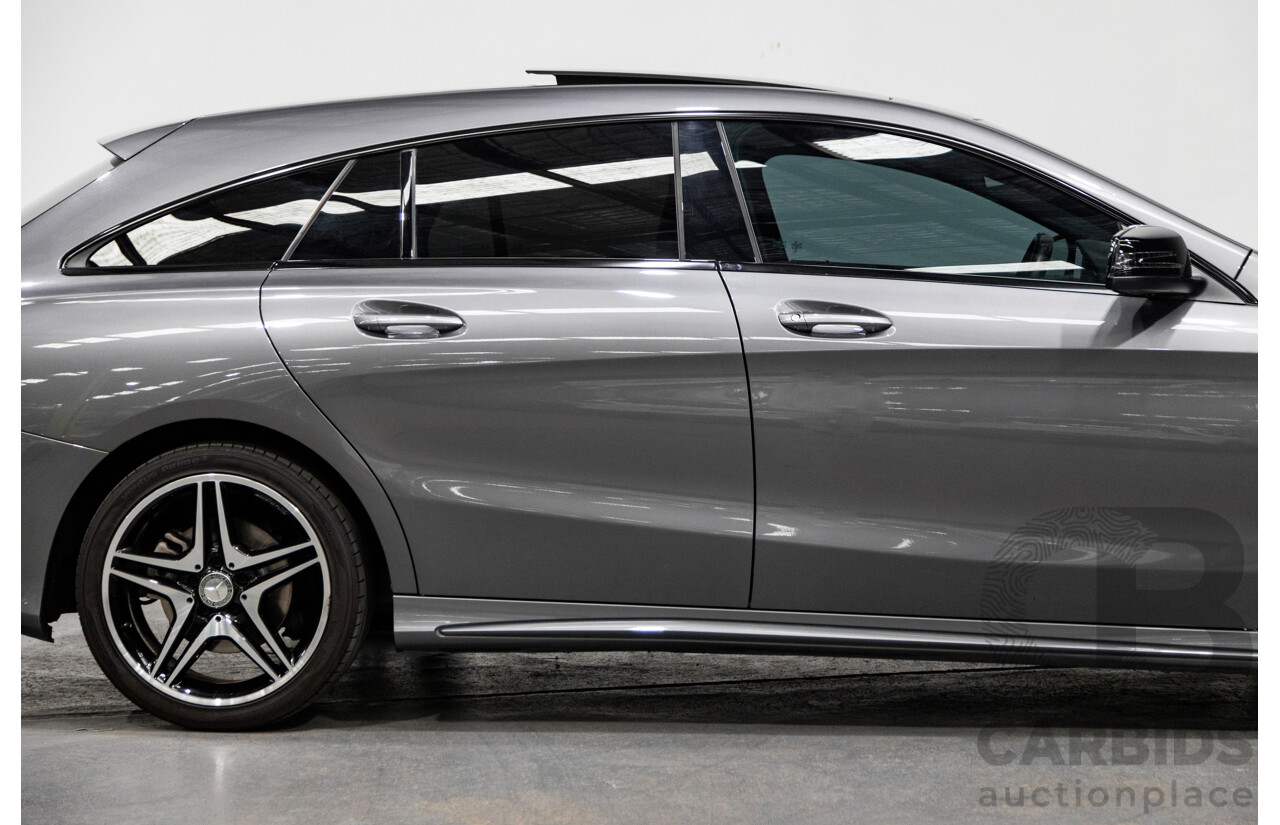 2/2016 Mercedes Benz CLA200 Shooting Brake AMG Pack 117 4d Wagon Mountain Grey Metallic Turbo 1.6L
