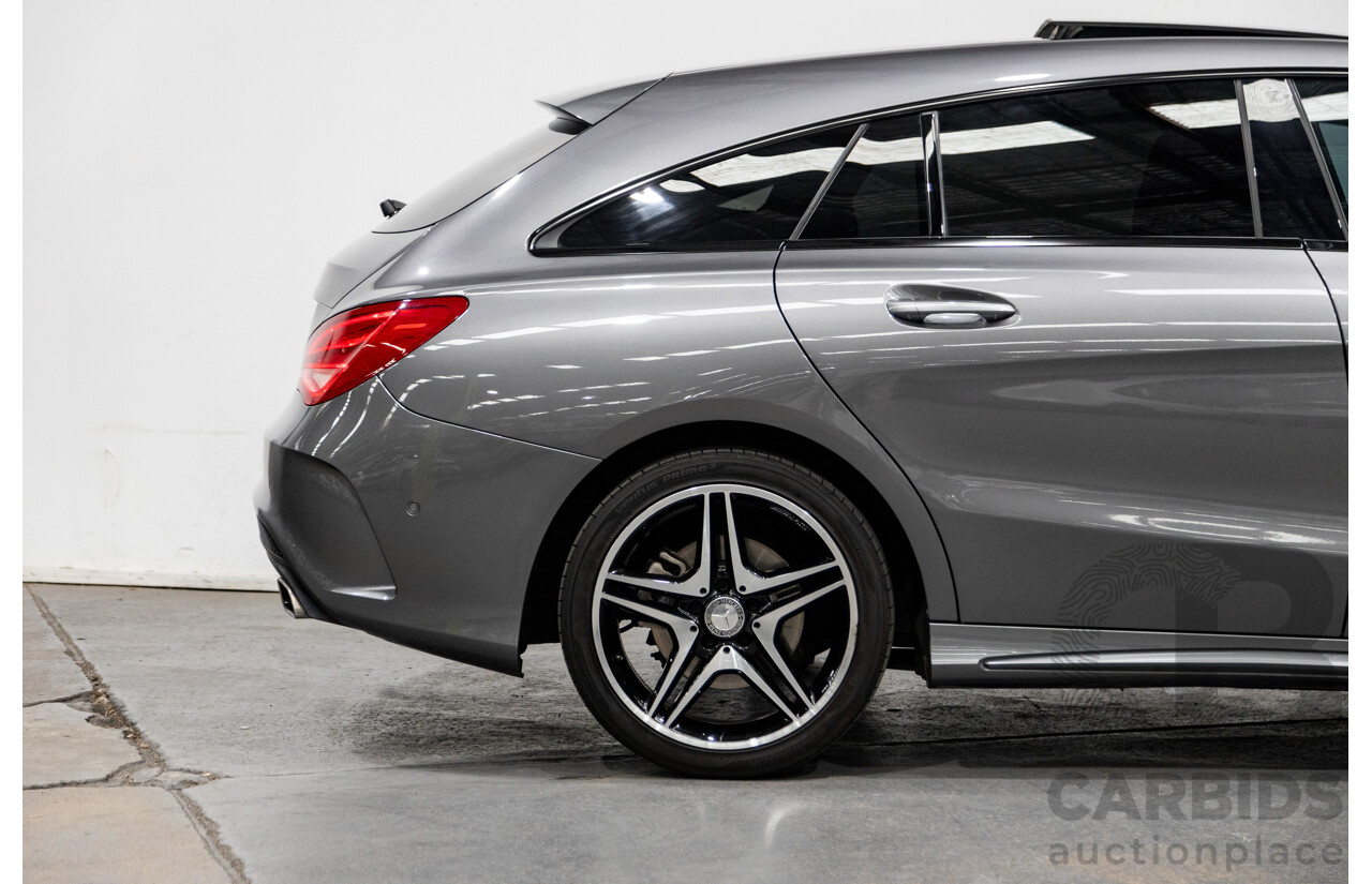 2/2016 Mercedes Benz CLA200 Shooting Brake AMG Pack 117 4d Wagon Mountain Grey Metallic Turbo 1.6L