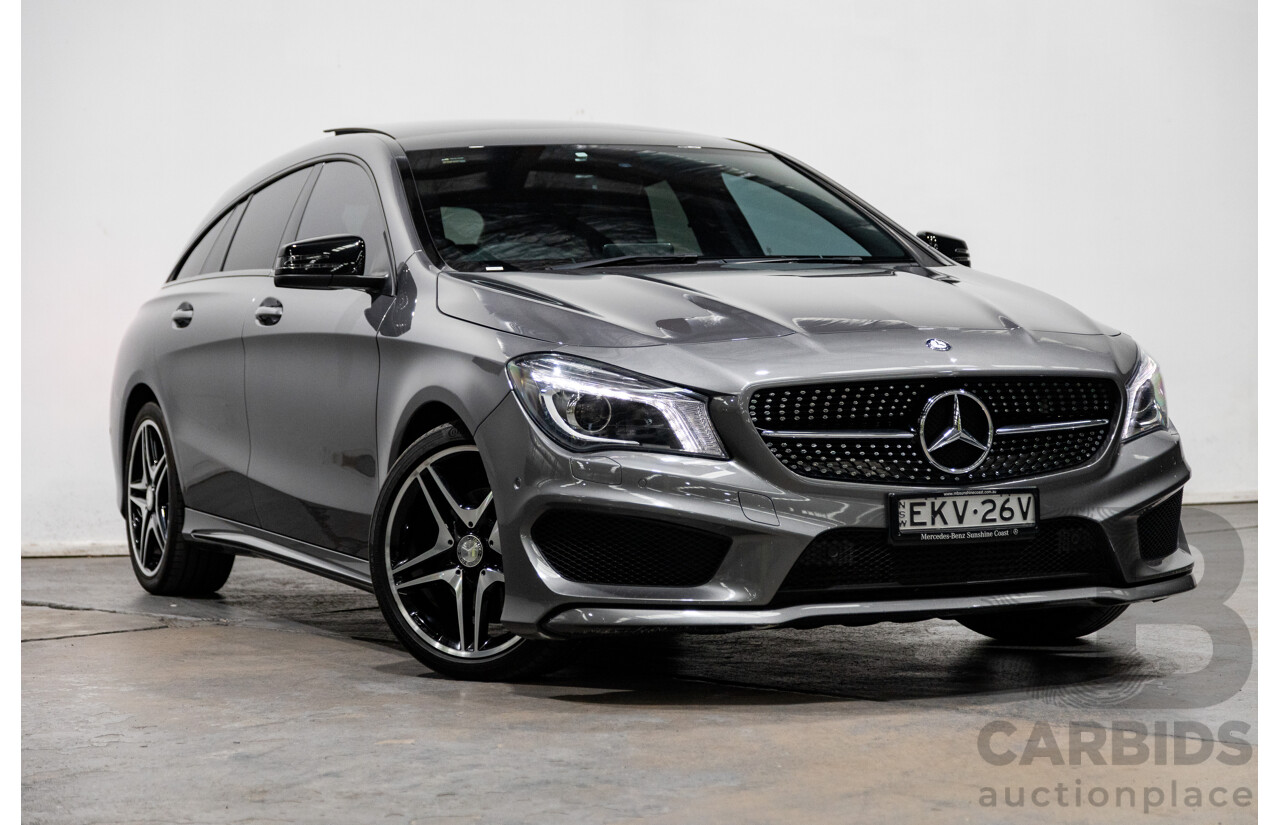 2/2016 Mercedes Benz CLA200 Shooting Brake AMG Pack 117 4d Wagon Mountain Grey Metallic Turbo 1.6L