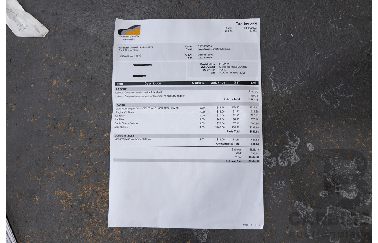 2/2016 Mercedes Benz CLA200 Shooting Brake AMG Pack 117 4d Wagon Mountain Grey Metallic Turbo 1.6L