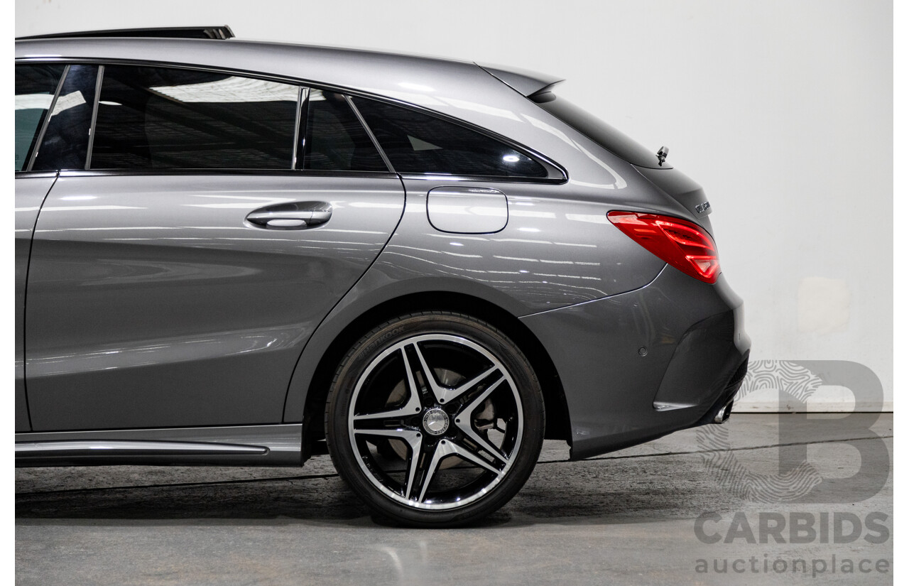 2/2016 Mercedes Benz CLA200 Shooting Brake AMG Pack 117 4d Wagon Mountain Grey Metallic Turbo 1.6L