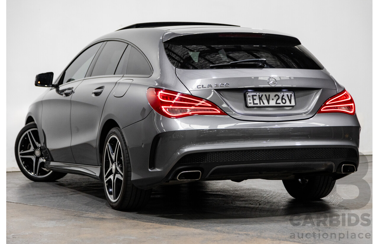2/2016 Mercedes Benz CLA200 Shooting Brake AMG Pack 117 4d Wagon Mountain Grey Metallic Turbo 1.6L
