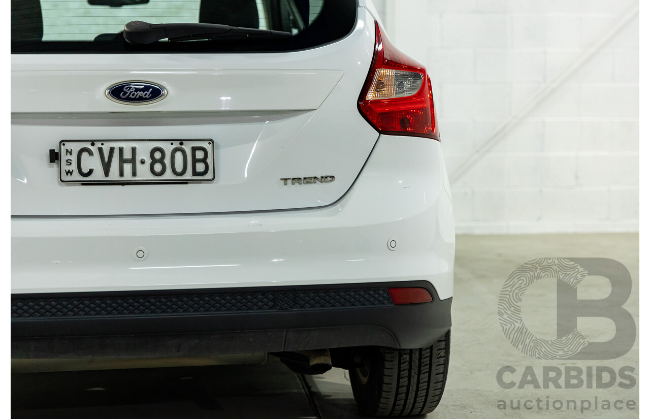 8/2014 Ford Focus Trend LW MK2 Upgrade 5d Hatchback Frozen White 2.0L