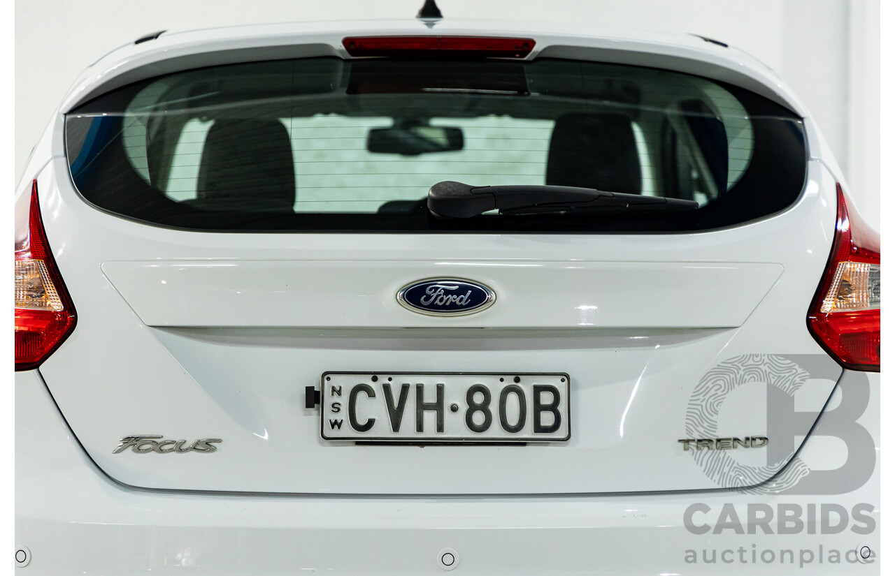 8/2014 Ford Focus Trend LW MK2 Upgrade 5d Hatchback Frozen White 2.0L