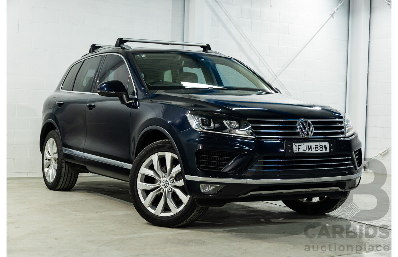 5/2015 Volkswagen Touareg V6 TDI 7P MY15 4d Wagon Moonlight Blue Pearl Turbo Diesel V6 3.0L